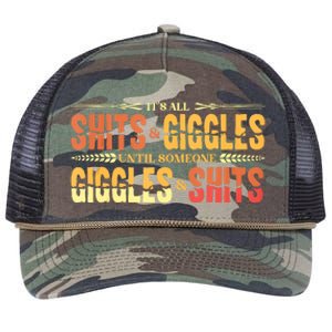 ItS All Shits And Giggles Sarcastic Funny Adult Humor Meme Tank Top Retro Rope Trucker Hat Cap