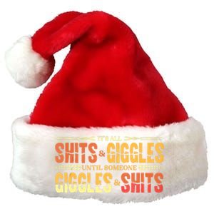 ItS All Shits And Giggles Sarcastic Funny Adult Humor Meme Tank Top Premium Christmas Santa Hat