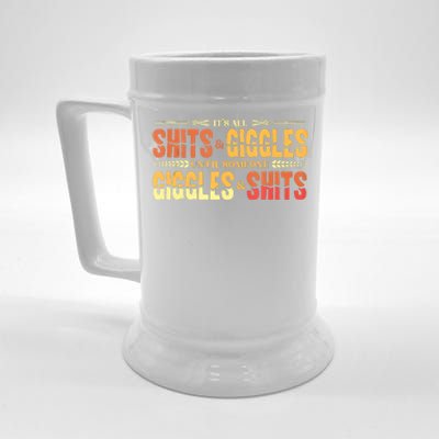 ItS All Shits And Giggles Sarcastic Funny Adult Humor Meme Tank Top Beer Stein