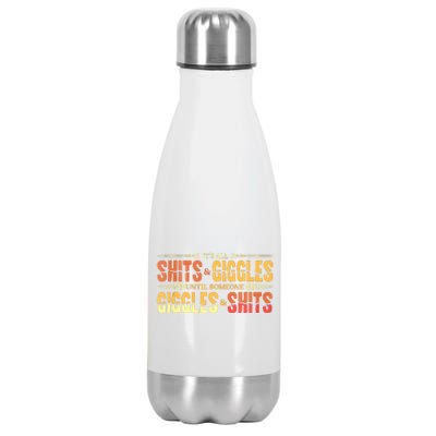 ItS All Shits And Giggles Sarcastic Funny Adult Humor Meme Tank Top Stainless Steel Insulated Water Bottle