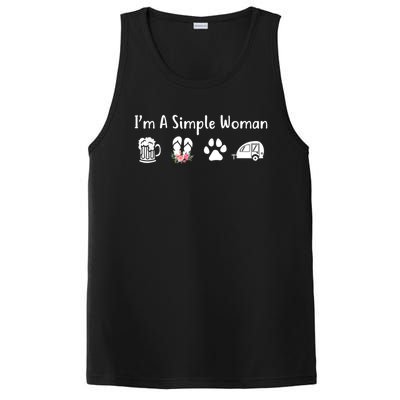 I'm A Simple Beer Flip Flops Dogs Camping Gift PosiCharge Competitor Tank