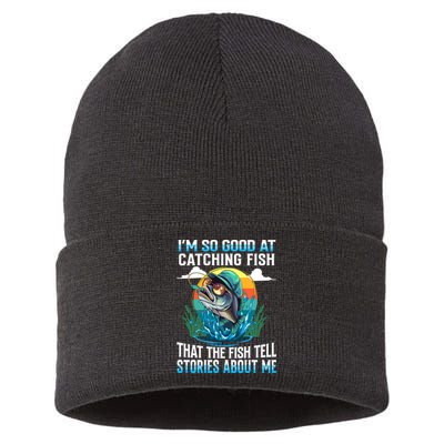 I Am So Good At Catching Fish Legendary Angler Gift Sustainable Knit Beanie