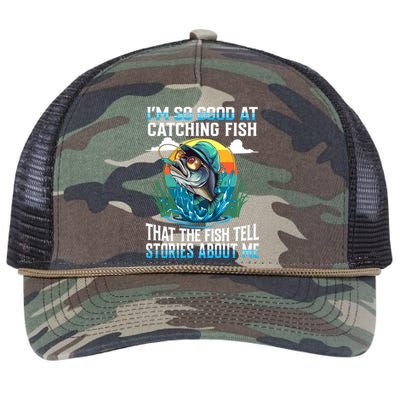 I Am So Good At Catching Fish Legendary Angler Gift Retro Rope Trucker Hat Cap