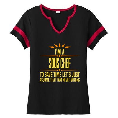 Im A Sous Chef Gift Ladies Halftime Notch Neck Tee