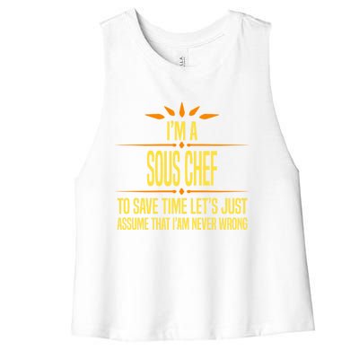 Im A Sous Chef Gift Women's Racerback Cropped Tank