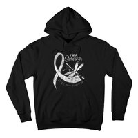 Im A Survivor Lung Cancer Dragonfly White Ribbon Hoodie