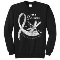 Im A Survivor Lung Cancer Dragonfly White Ribbon Sweatshirt