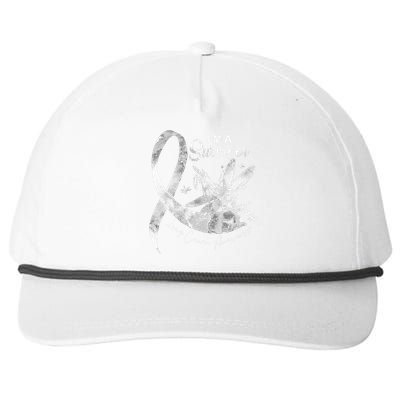 Im A Survivor Lung Cancer Dragonfly White Ribbon Snapback Five-Panel Rope Hat