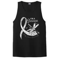 Im A Survivor Lung Cancer Dragonfly White Ribbon PosiCharge Competitor Tank