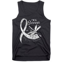 Im A Survivor Lung Cancer Dragonfly White Ribbon Tank Top