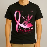 IM A Survivor Dragonfly Breast Cancer Awareness T-Shirt