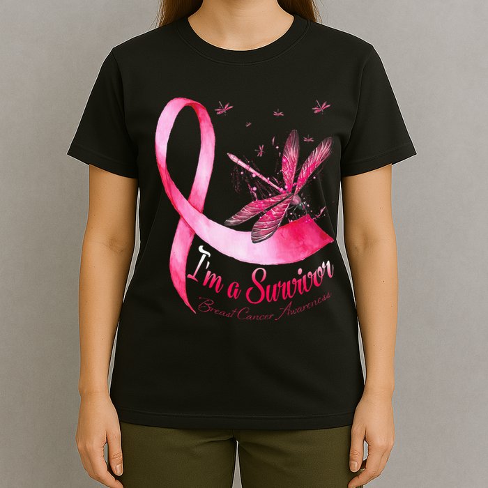 IM A Survivor Dragonfly Breast Cancer Awareness T-Shirt