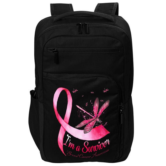 IM A Survivor Dragonfly Breast Cancer Awareness Impact Tech Backpack