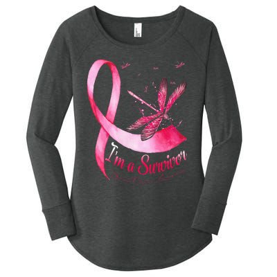 IM A Survivor Dragonfly Breast Cancer Awareness Women's Perfect Tri Tunic Long Sleeve Shirt