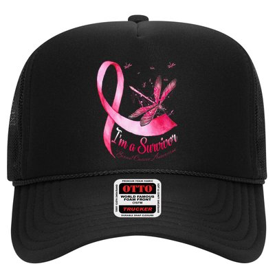 IM A Survivor Dragonfly Breast Cancer Awareness Trucker Hat