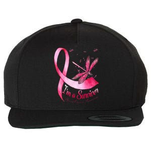 IM A Survivor Dragonfly Breast Cancer Awareness Wool Snapback Cap