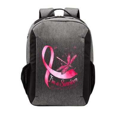 IM A Survivor Dragonfly Breast Cancer Awareness Vector Backpack