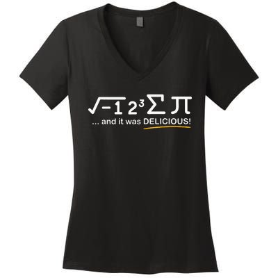 I ate some Pi  Funny Pi Day & Math Lover Gift  Women's V-Neck T-Shirt