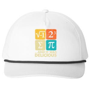 I Ate Some Pie And It Was Delicious Funny Pi Day Math Gifts Snapback Five-Panel Rope Hat