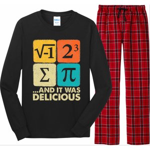 I Ate Some Pie And It Was Delicious Funny Pi Day Math Gifts Long Sleeve Pajama Set