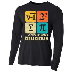 I Ate Some Pie And It Was Delicious Funny Pi Day Math Gifts Cooling Performance Long Sleeve Crew