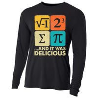 I Ate Some Pie And It Was Delicious Funny Pi Day Math Gifts Cooling Performance Long Sleeve Crew