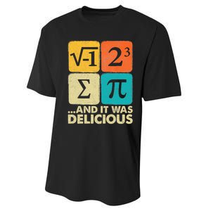 I Ate Some Pie And It Was Delicious Funny Pi Day Math Gifts Performance Sprint T-Shirt