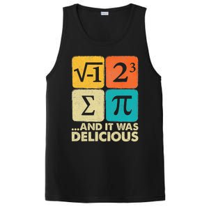 I Ate Some Pie And It Was Delicious Funny Pi Day Math Gifts PosiCharge Competitor Tank