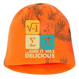 I Ate Some Pie And It Was Delicious Funny Pi Day Math Gifts Kati - Camo Knit Beanie