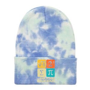 I Ate Some Pie And It Was Delicious Funny Pi Day Math Gifts Tie Dye 12in Knit Beanie