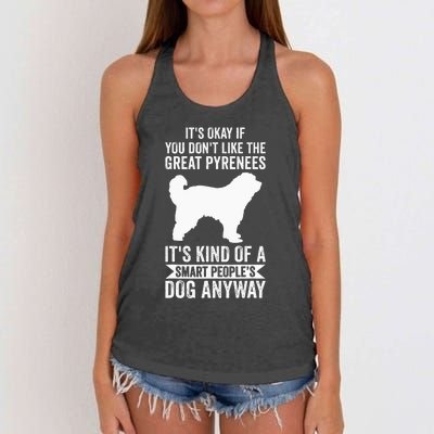 Its A Smart Peoples Dog Anyway Great Pyrenees Women's Knotted Racerback Tank