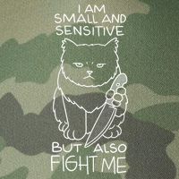 I Am Small And Sensitive But Also Fight Me Funny Cat Legacy Tie Dye Trucker Hat
