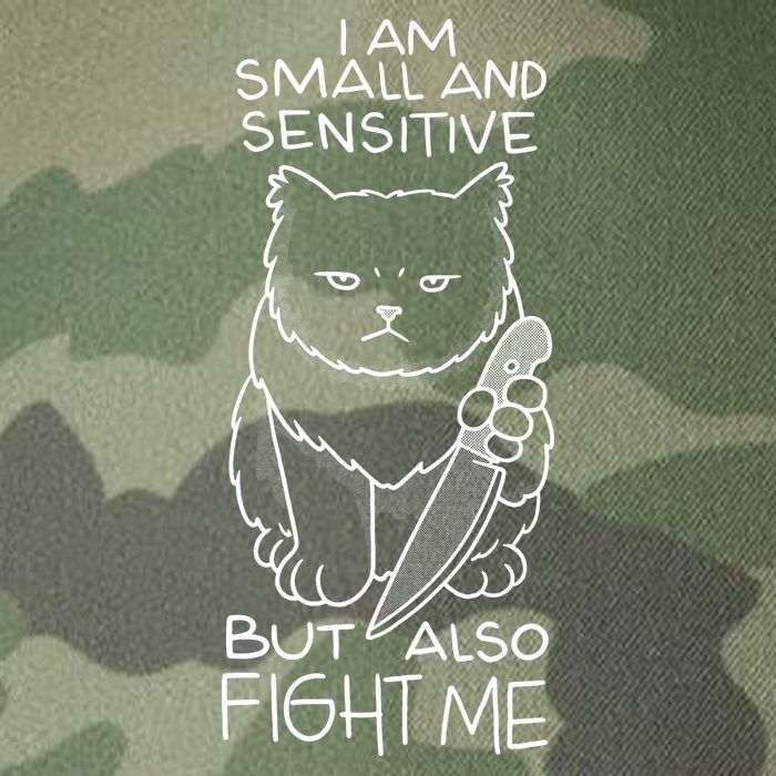 I Am Small And Sensitive But Also Fight Me Funny Cat Legacy Tie Dye Trucker Hat