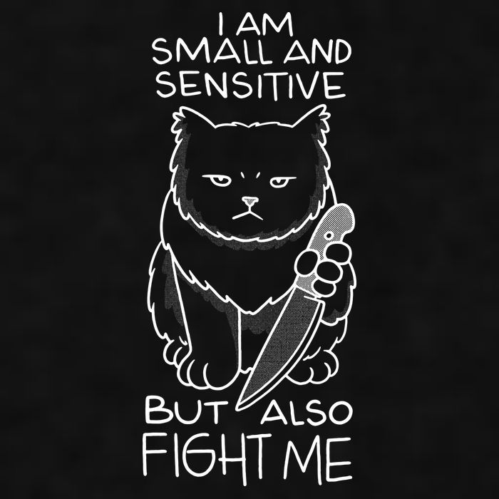 I Am Small And Sensitive But Also Fight Me Funny Cat Ladies PosiCharge Tri-Blend Wicking Tank
