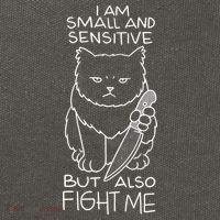I Am Small And Sensitive But Also Fight Me Funny Cat Cotton Canvas Backpack