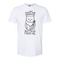 I Am Small And Sensitive But Also Fight Me Funny Cat Softstyle CVC T-Shirt