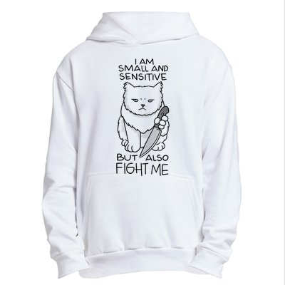 I Am Small And Sensitive But Also Fight Me Funny Cat Urban Pullover Hoodie