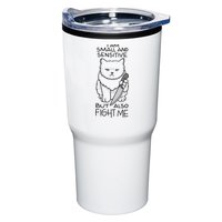 I Am Small And Sensitive But Also Fight Me Funny Cat Tumbler