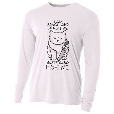 I Am Small And Sensitive But Also Fight Me Funny Cat Cooling Performance Long Sleeve Crew
