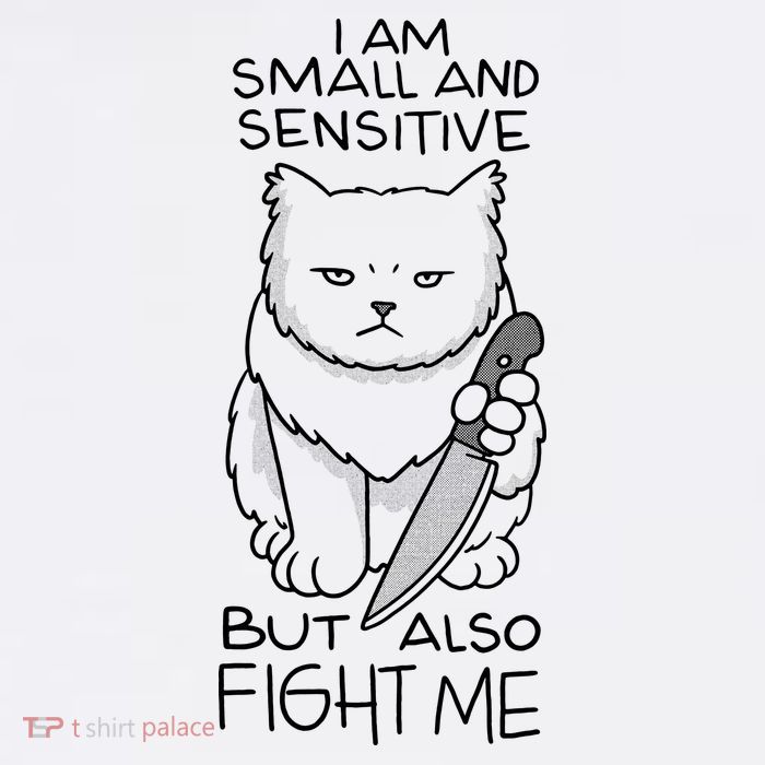 I Am Small And Sensitive But Also Fight Me Funny Cat Cooling Performance Long Sleeve Crew