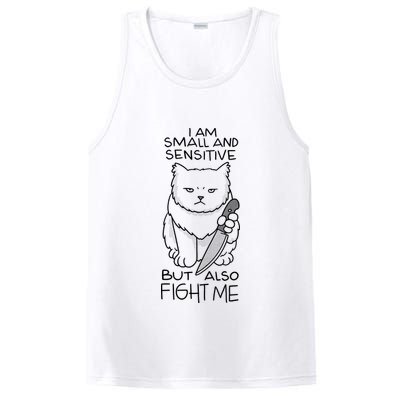 I Am Small And Sensitive But Also Fight Me Funny Cat PosiCharge Competitor Tank
