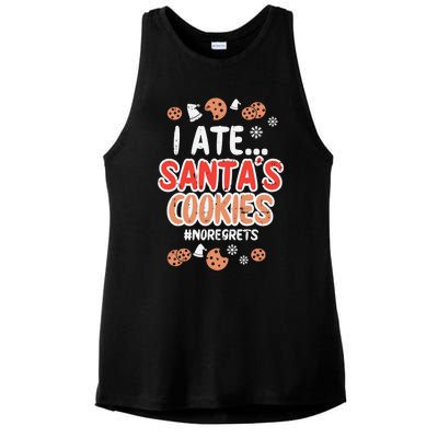 I Ate Santas Cookies No Regrets Funny Christmas Xmas Gift Funny Gift Ladies PosiCharge Tri-Blend Wicking Tank