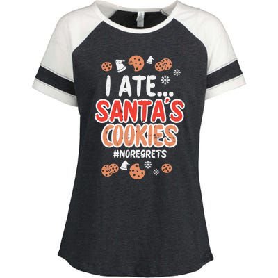 I Ate Santas Cookies No Regrets Funny Christmas Xmas Gift Funny Gift Enza Ladies Jersey Colorblock Tee