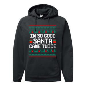 I Am So Good Santa Came Twice Couples Christmas Matching Performance Fleece Hoodie