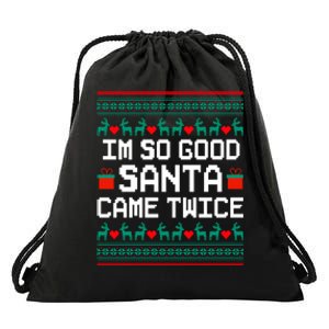 I Am So Good Santa Came Twice Couples Christmas Matching Drawstring Bag