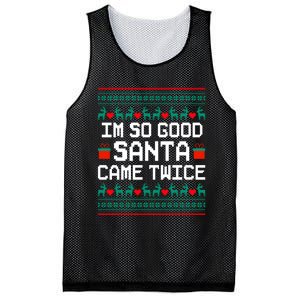 I Am So Good Santa Came Twice Couples Christmas Matching Mesh Reversible Basketball Jersey Tank