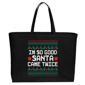 I Am So Good Santa Came Twice Couples Christmas Matching Cotton Canvas Jumbo Tote