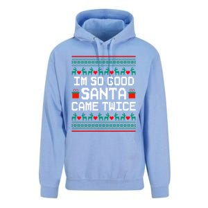 I Am So Good Santa Came Twice Couples Christmas Matching Unisex Surf Hoodie