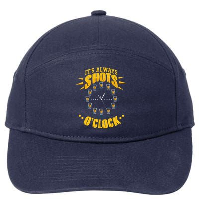 It's Always Shots O'Clock Tequila & Whiskey Lover 7-Panel Snapback Hat