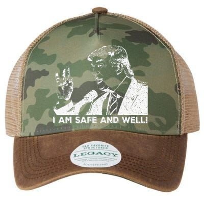 I Am Safe And Well Trump Support 2024 Legacy Tie Dye Trucker Hat